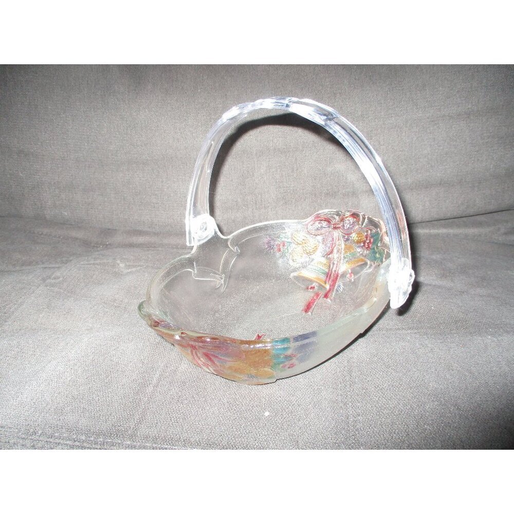 Festive Bells Basket Handle by Mikasa‎ Christmas Holiday glass resin